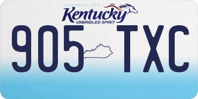 KY license plate 905TXC