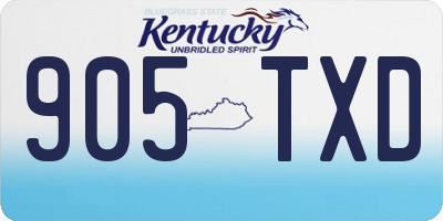 KY license plate 905TXD
