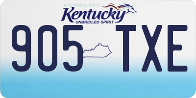 KY license plate 905TXE