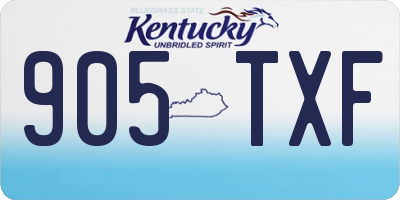 KY license plate 905TXF