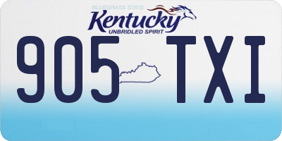 KY license plate 905TXI