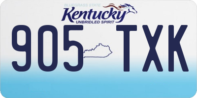 KY license plate 905TXK