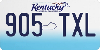 KY license plate 905TXL