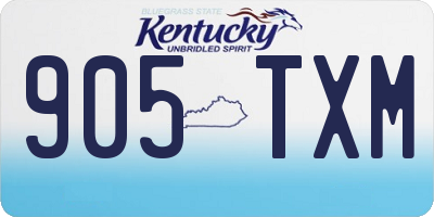 KY license plate 905TXM