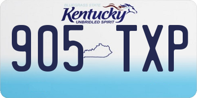 KY license plate 905TXP