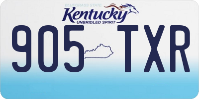KY license plate 905TXR