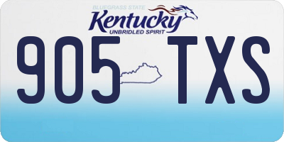 KY license plate 905TXS