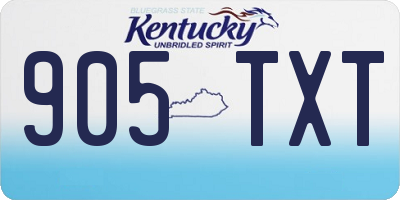 KY license plate 905TXT