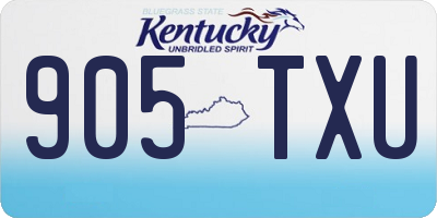 KY license plate 905TXU