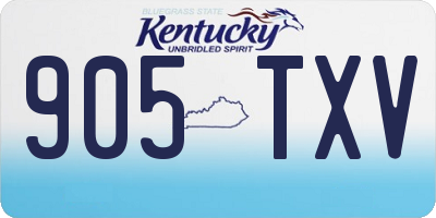 KY license plate 905TXV