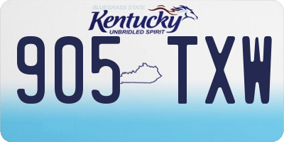 KY license plate 905TXW