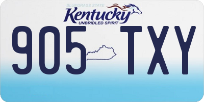 KY license plate 905TXY