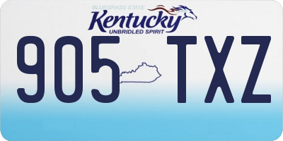 KY license plate 905TXZ