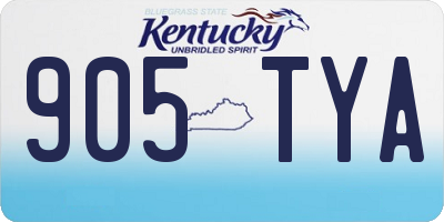KY license plate 905TYA