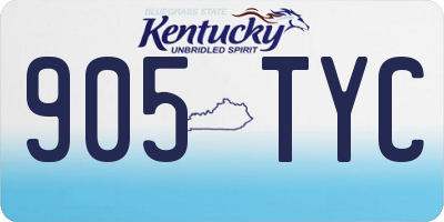 KY license plate 905TYC