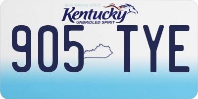 KY license plate 905TYE