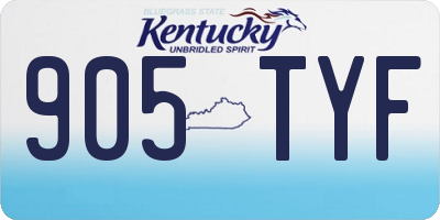KY license plate 905TYF