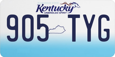 KY license plate 905TYG