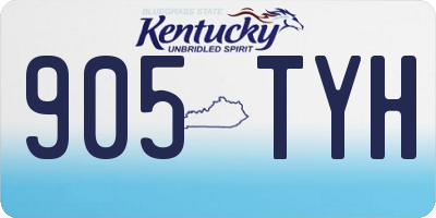 KY license plate 905TYH