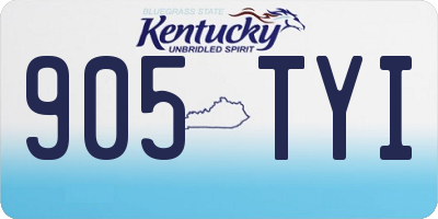 KY license plate 905TYI