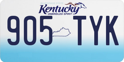 KY license plate 905TYK