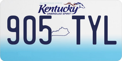 KY license plate 905TYL