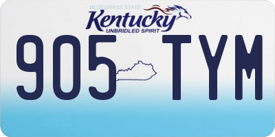 KY license plate 905TYM