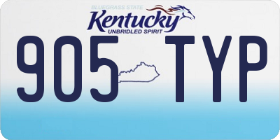 KY license plate 905TYP