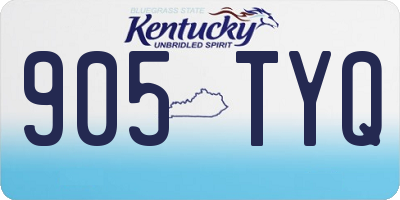KY license plate 905TYQ