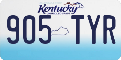 KY license plate 905TYR