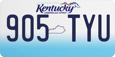 KY license plate 905TYU