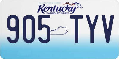 KY license plate 905TYV