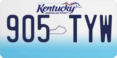 KY license plate 905TYW
