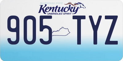 KY license plate 905TYZ