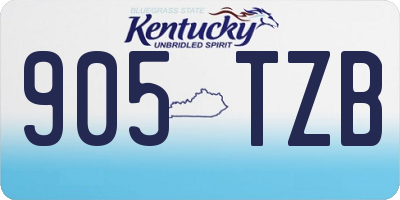 KY license plate 905TZB