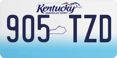KY license plate 905TZD