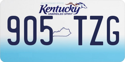 KY license plate 905TZG