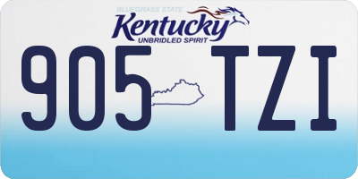 KY license plate 905TZI