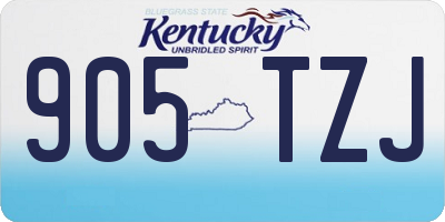 KY license plate 905TZJ