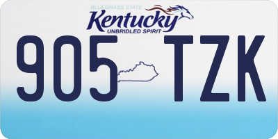 KY license plate 905TZK