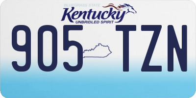 KY license plate 905TZN