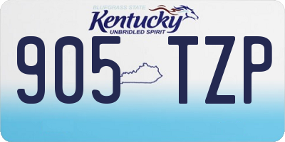 KY license plate 905TZP