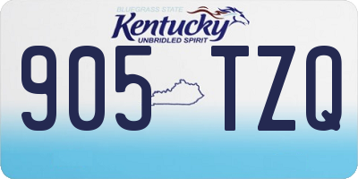 KY license plate 905TZQ