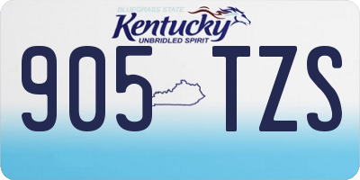KY license plate 905TZS