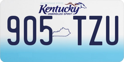 KY license plate 905TZU