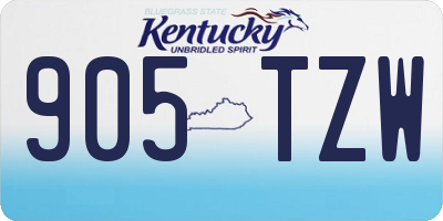 KY license plate 905TZW
