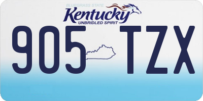 KY license plate 905TZX