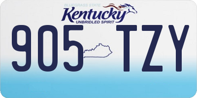 KY license plate 905TZY