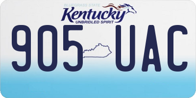 KY license plate 905UAC
