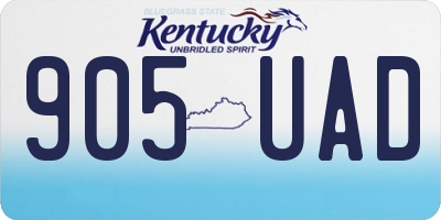 KY license plate 905UAD